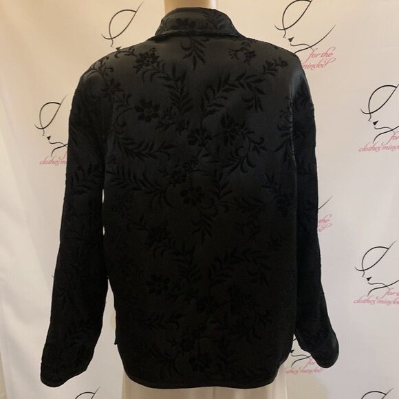 Unbranded. Bust 42". (L-XL) Reversible Velvet and Jacquard Jacket. B76. - Picture 8 of 8
